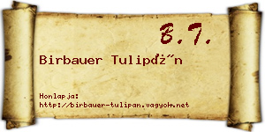 Birbauer Tulipán névjegykártya